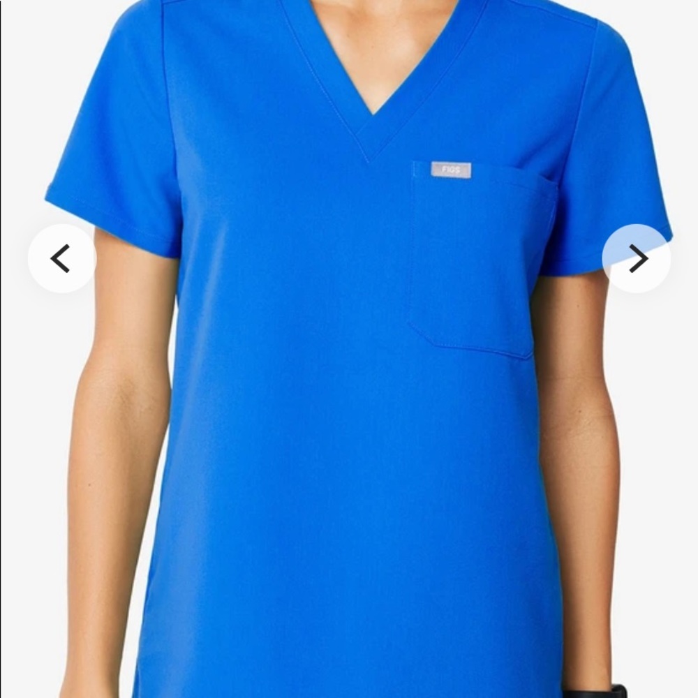 Womens Blue SCRUB TOP FIGS